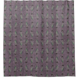 Black Iris on an antique tapestry Douchegordijn