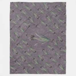 Black Iris on an antique tapestry Fleece Deken