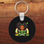 Black Irish Afro Black Girl African American St Pa Sleutelhanger (Voorkant)