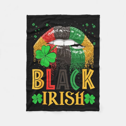 Black Irish Dripng Lips African American St Patric Fleece Deken (Voorkant)