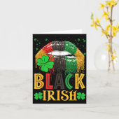 Black Irish Dripng Lips African American St Patric Kaart (Gele Bloem)