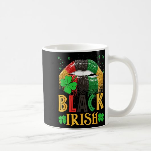 Black Irish Dripng Lips African American St Patric Koffiemok (Rechts)