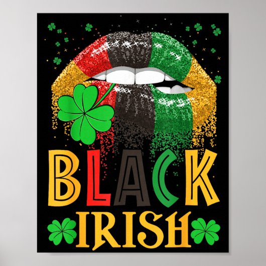Black Irish Dripng Lips African American St Patric Poster (Voorkant)