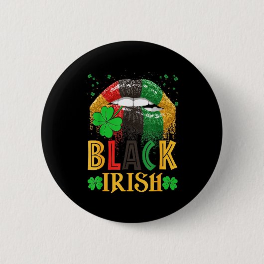 Black Irish Dripng Lips African American St Patric Ronde Button 5,7 Cm (Voorkant)