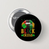 Black Irish Dripng Lips African American St Patric Ronde Button 5,7 Cm (Voorkant /achterkant)