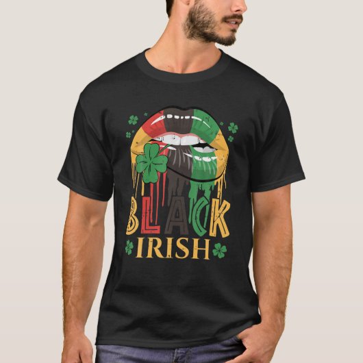 Black Irish Driving Lips African American St Patr T-shirt (Voorkant)