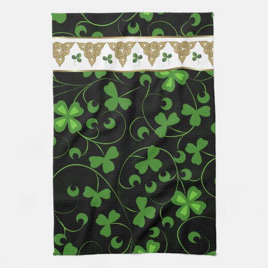 Black Irish Knotwork Theedoek (Verticaal)