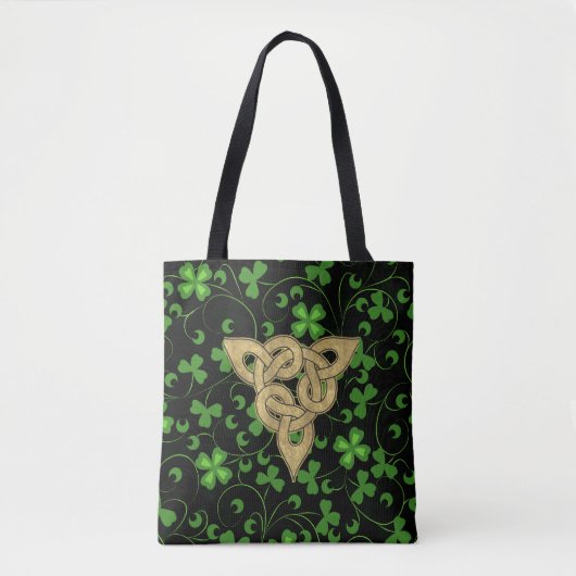 Black Irish Knotwork Tote Bag (Voorkant)