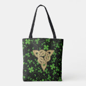 Black Irish Knotwork Tote Bag (Achterkant)
