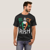 Black Irish Melanin Afro Shamrock St Patricks Day T-shirt (Voorkant volledig)