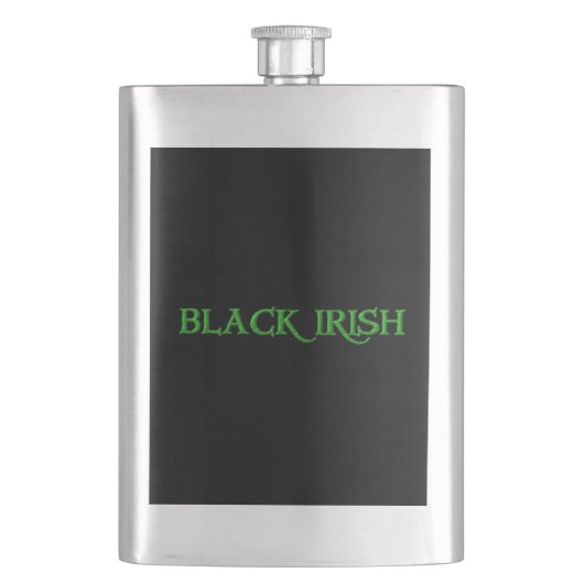 Black Irish stainless steel flask Flacon (Voorkant)