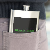 Black Irish stainless steel flask Flacon (Voorbeeld)
