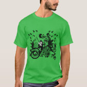 Black Irish Swirls and Leprechauns T-shirt (Voorkant)