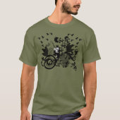 Black Irish Swirls and Leprechauns T-shirt (Voorkant)