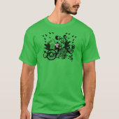 Black Irish Swirls and Leprechauns T-shirt (Voorkant)