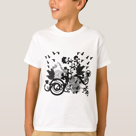 Black Irish Swirls and Leprechauns T-shirt (Voorkant)