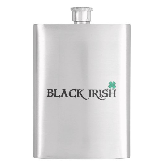 Black Irish w clover stainless steel flask Flacon (Voorkant)
