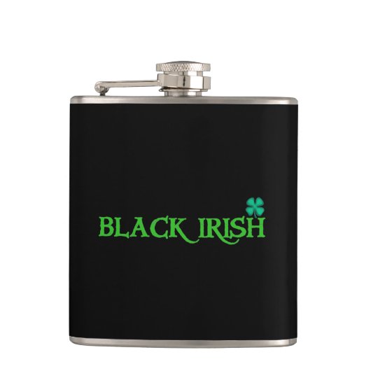 Black Irish w clover wrapped flask Heupfles (Voorkant)