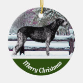Black Irish Wolfhound First Snow Keramisch Ornament (Voorkant)