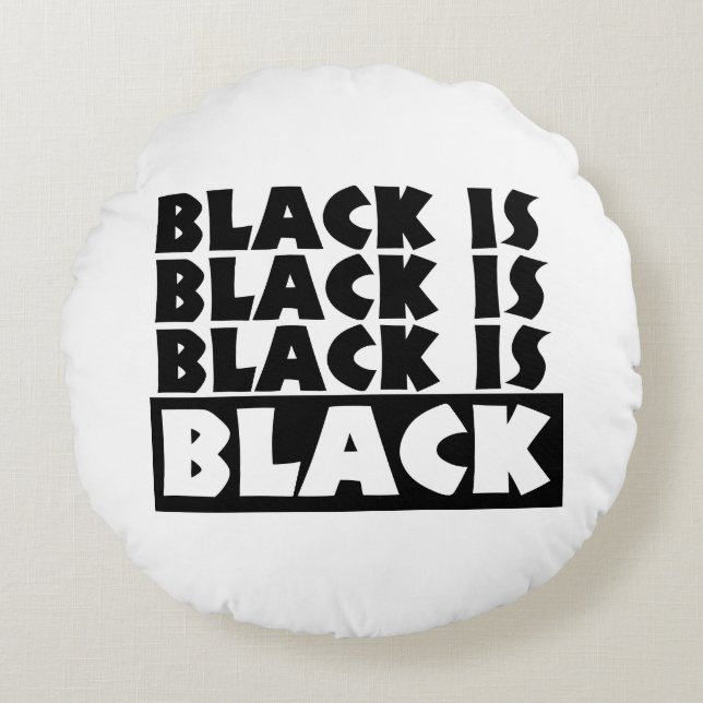 Black Is Black Rond Kussen (Voorkant)