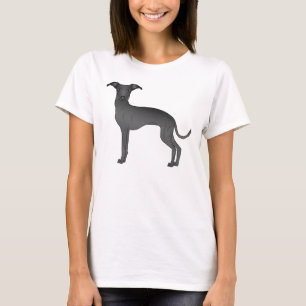 Black Italiaans Greyhound Dog Cartoon Illustratie T-shirt