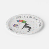 Black Italiaanse Greyhound Cute Cartoon Dog Birthd Papieren Bordje (Gekanteld)