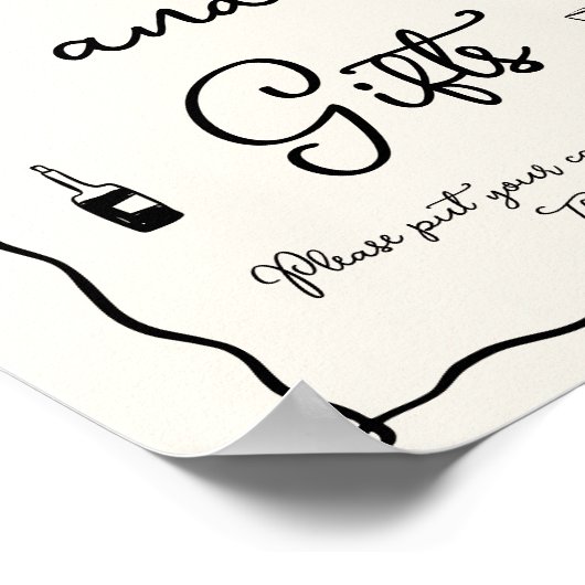 Black Italian Bridal Shower Card & Gifts Poster (Hoek)