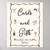 Black Italian Bridal Shower Card & Gifts Poster (Voorkant)