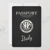 Black Italy Passport Uitnodiging voor een bruiloft (Achterkant)