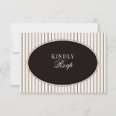 Black Ivory Classic Old Money QR Code Wedding RSVP Kaartje (Voorkant)
