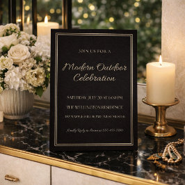 Black Ivory Evening Chic Invitation Kaart