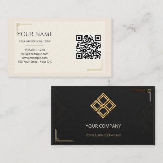 Black Ivory Goud Aangepast Logo QR Zakelijk Visitekaartje