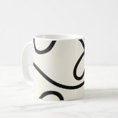 Black Ivory Loop Line Abstract Koffiemok (Voorkant links)