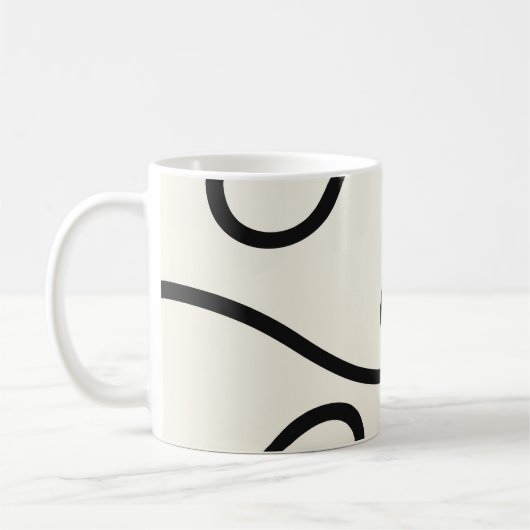 Black Ivory Loop Line Abstract Koffiemok (Links)