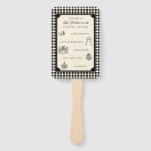 Black & Ivory Old Money Wedding Program Itinerary Handwaaier (Voorkant)