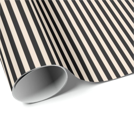 black & ivory stripe cadeaupapier (Rol Hoek)