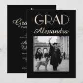 Black Ivory Veterinary Medicine Graduation Party Kaart (Voorkant / Achterkant)