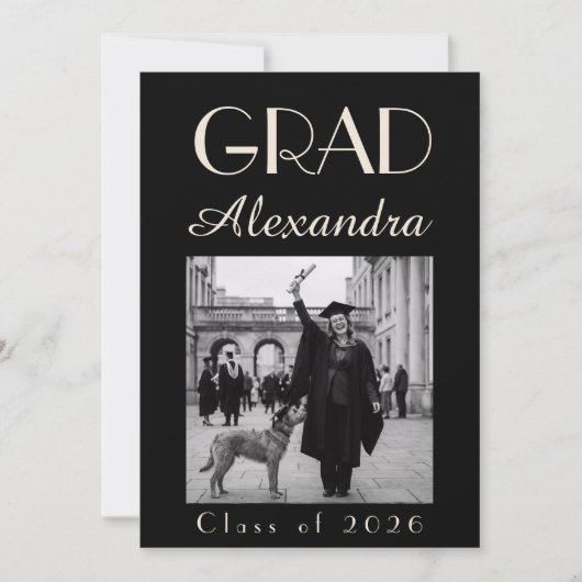 Black Ivory Veterinary Medicine Graduation Party Kaart (Voorkant)