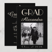 Black Ivory Veterinary Medicine Graduation Party Kaart (Voorkant / Achterkant)