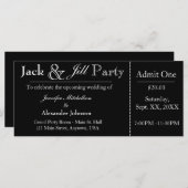 Black Jack en Jill Shower Ticket Invitation (Voorkant / Achterkant)