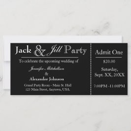Black Jack en Jill Shower Ticket Invitation