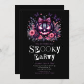 Black Jack-O' Lantern Moderne Minimalistische Hall Kaart (Voorkant / Achterkant)