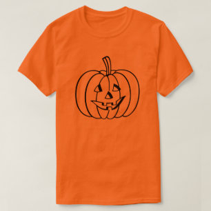 Black Jack-O-Lantern pompoenlijn op Sinaasappel T-shirt
