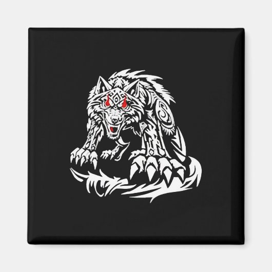 Black Jacob Fatu Wolf Magneet (Voorkant)