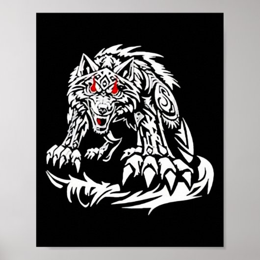 Black Jacob Fatu Wolf Poster (Voorkant)