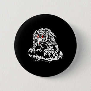 Black Jacob Fatu Wolf Ronde Button 5,7 Cm