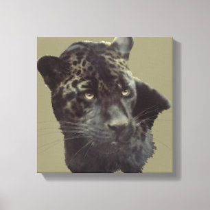 Black Jaguar Canvas Afdruk
