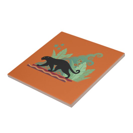 Black Jaguar Ceramic Tegel Tegeltje (Zijkant)