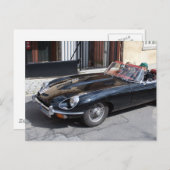Black Jaguar E Type Briefkaart (Voorkant / Achterkant)