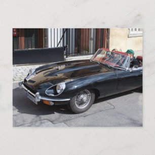 Black Jaguar E Type Briefkaart